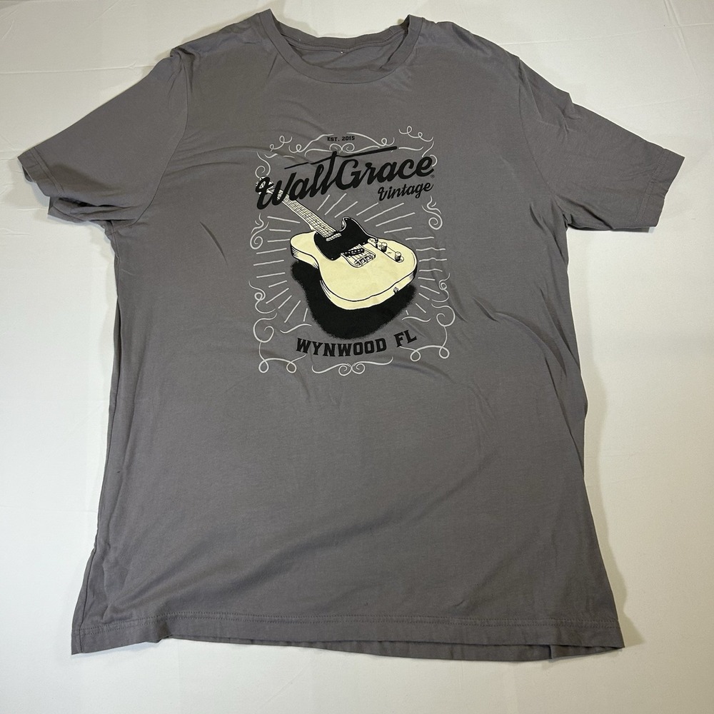 Vintage Guitar‎ T-Shirt WallGrace Vintage Wynwood, FL Men's XL Gray